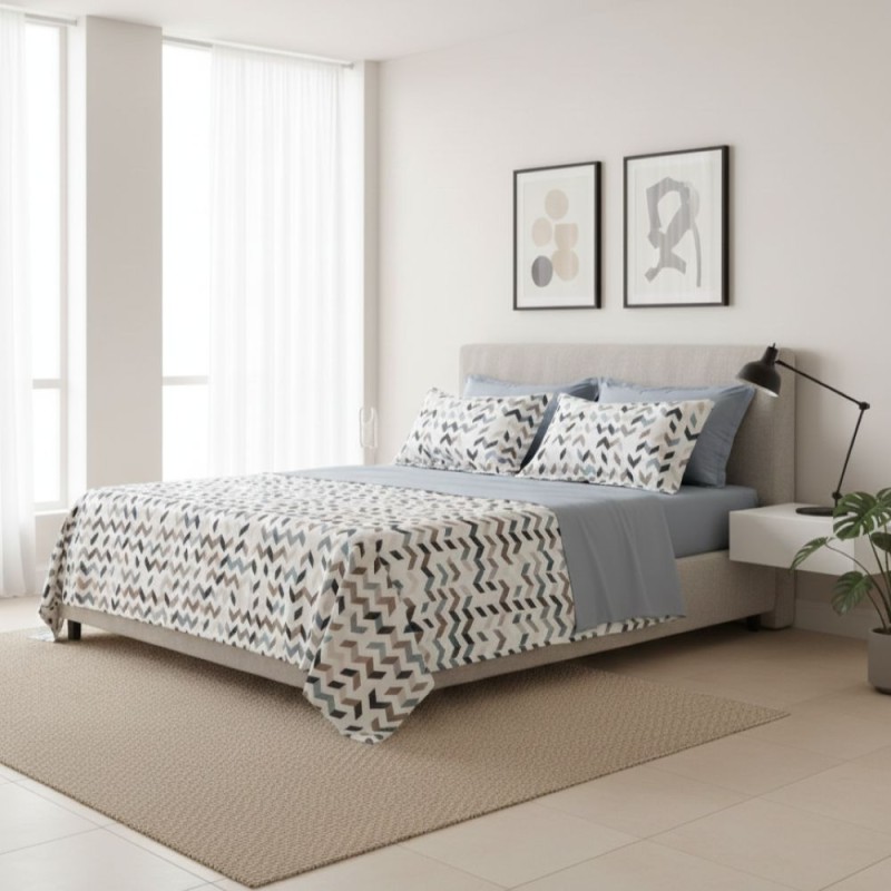 Completo Letto matrimoniale Filemone dallo stile moderno set allestito