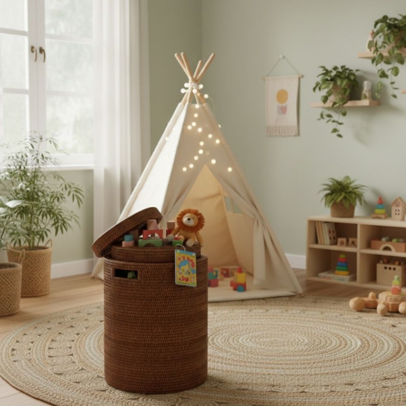 Cesto in Rattan Naturale | Contenitore Multiuso L'Oca Nera x Lemoire Home Cesto in Rattan Naturale | Contenitore Multiuso L'Oca Nera x Lemoire Home