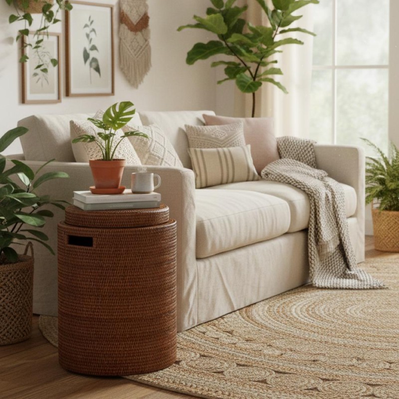 Cesto in Rattan Naturale | Contenitore Multiuso L'Oca Nera x Lemoire Home salotto Cesto in Rattan Naturale | Contenitore Multiuso L'Oca Nera x Lemoire Home salotto