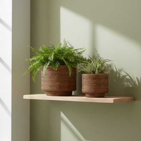 Set 2 Cache-Pot in Rattan Naturale | Portaoggetti di Design L'Oca Nera