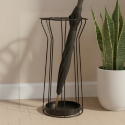 Portaombrelli in Metallo Nero | Design Moderno per Ingresso di Casa