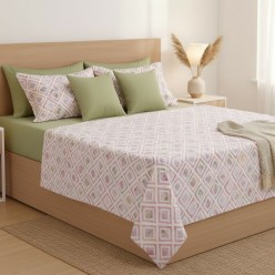 Set di lenzuola Estia con rombi effetto acquarello