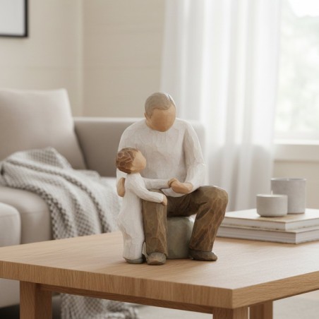 Nonno e Nipote Statuina per "Un legame che unisce le generazioni" Willow Tree "Grandfather"