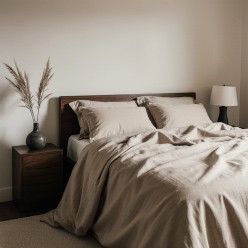 Completo Letto in Puro Lino Le Ore – Bianco, Beige, Tortora e Grigio