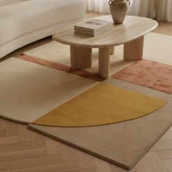 Tappeto Sagomato L’Oca Nera in misto Lana– Design Astratto Contemporaneo (160x230 cm)