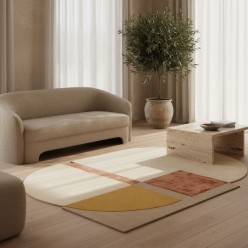 Tappeto Sagomato L’Oca Nera in misto Lana– Design Astratto Contemporaneo (160x230 cm)