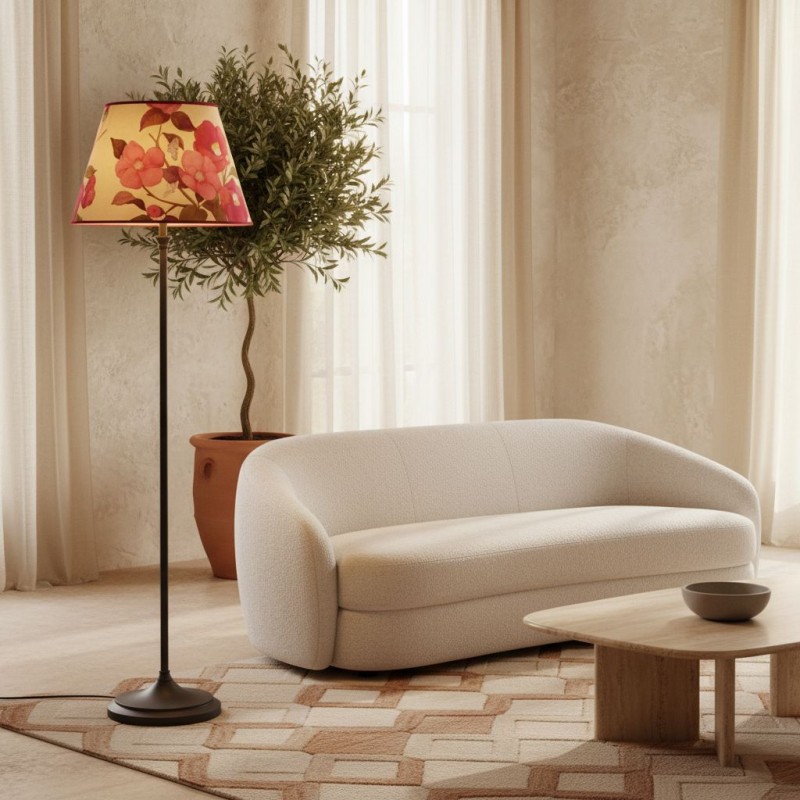 Lampada da Terra Scultorea L'Oca Nera – Base Antracite e Paralume Luxury Ø40 lemoire home