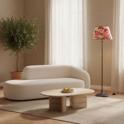 Lampada da Terra Scultorea L'Oca Nera – Base Antracite e Paralume Luxury Ø40