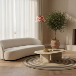 Lampada da Terra Scultorea L'Oca Nera – Base Antracite e Paralume Luxury Ø40