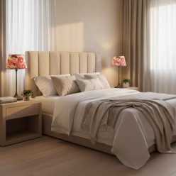 Lampada da Tavolo L’Oca Nera: Base Antracite e Paralume "Camelia Blossom"