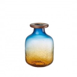 Vaso in Vetro Soffiato Craquelé L'Oca Nera – Collezione "Deep Sea & Amber"