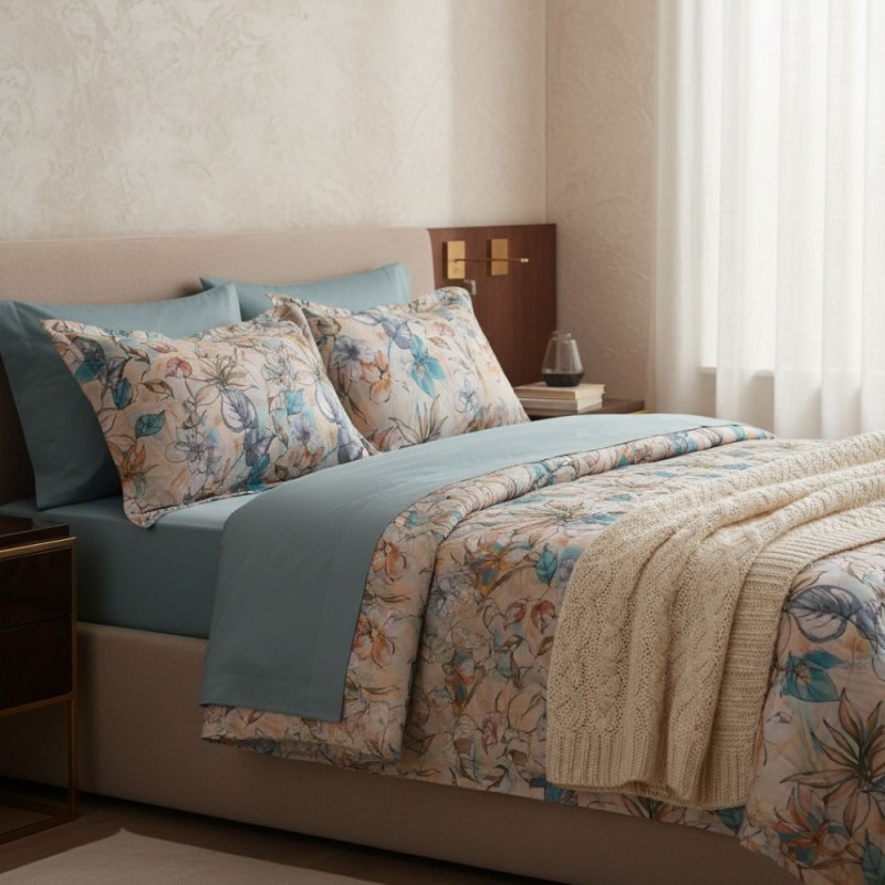Biancheria da letto Maira: Trapuntino Floreale in Raso Cotone, Sogni di Primavera