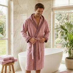 Accappatoio rosa in spugna 100% cotone Collezione Nereidi