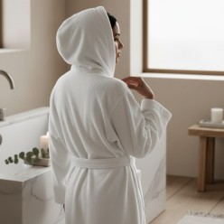 Made in ITALY Accappatoio BIANCO con cappuccio linea Zacinto