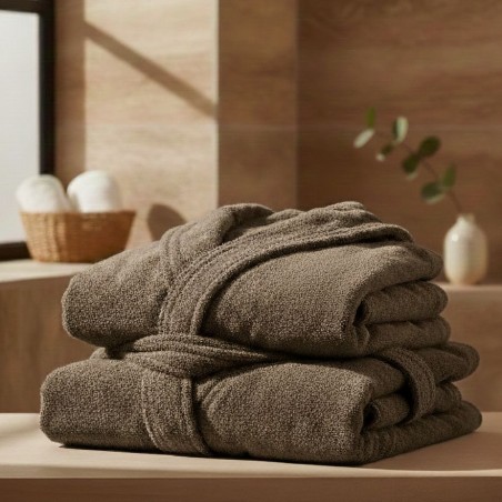 Accappatoio con cappuccio TORTORA in cotone italiano linea Zacinto