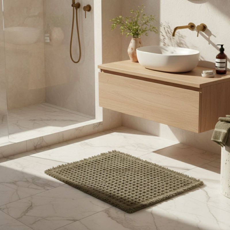 Tappeto da bagno in nido d'ape Made in Italy linea Talos