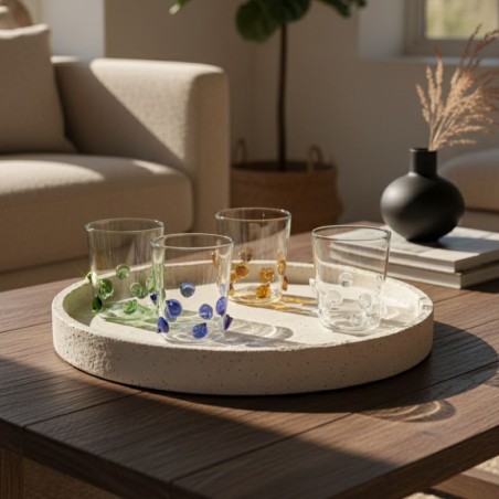 Bicchieri in Vetro Artistico Ginevrine Set da 6 – Cromie Vibranti d'Autore