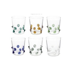 Bicchieri in Vetro Artistico Ginevrine  Set da 6  – Cromie Vibranti d'Autore