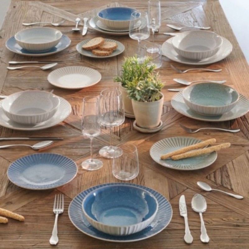Collezione Melange Avorio – Set Piatti in Stoneware Materico