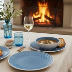 Servizio Piatti Blu Oltremare – Collezione Artigianale per Momenti d'Autore
