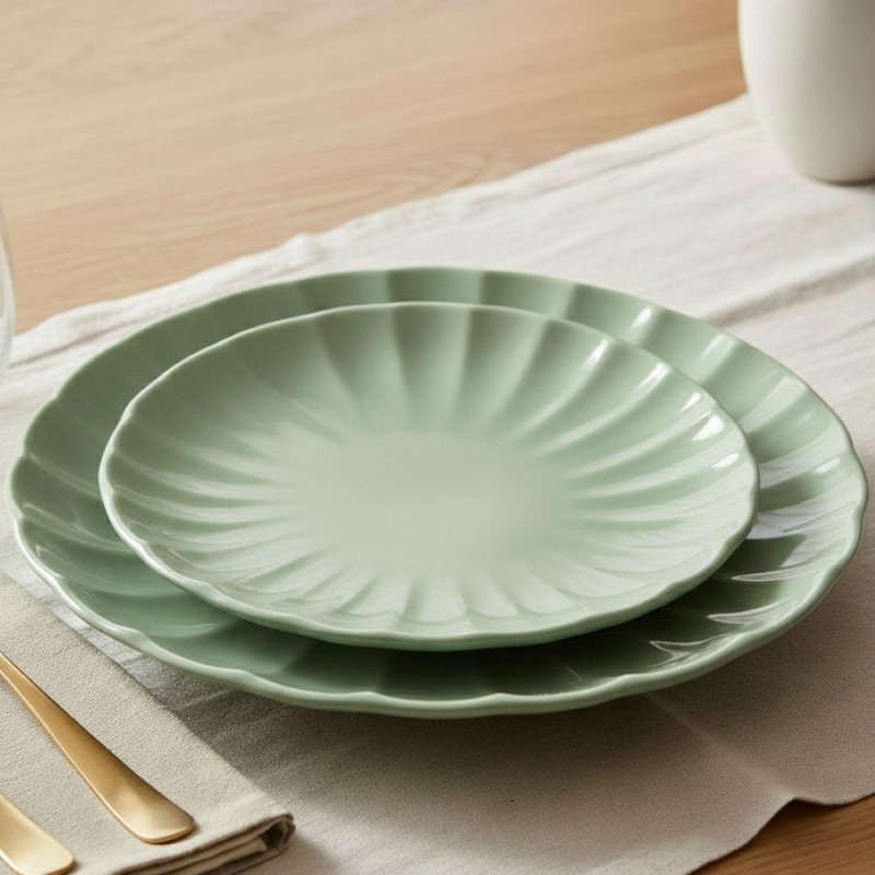 Servizio Piatti 18 Pezzi collezione Calipso in Verde Salvia
