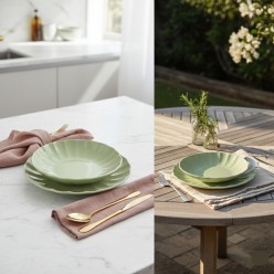 Servizio Piatti 18 Pezzi collezione Calipso in Verde Salvia