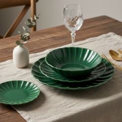 Servizio Piatti 18 Pezzi "Calipso" – Verde Bosco