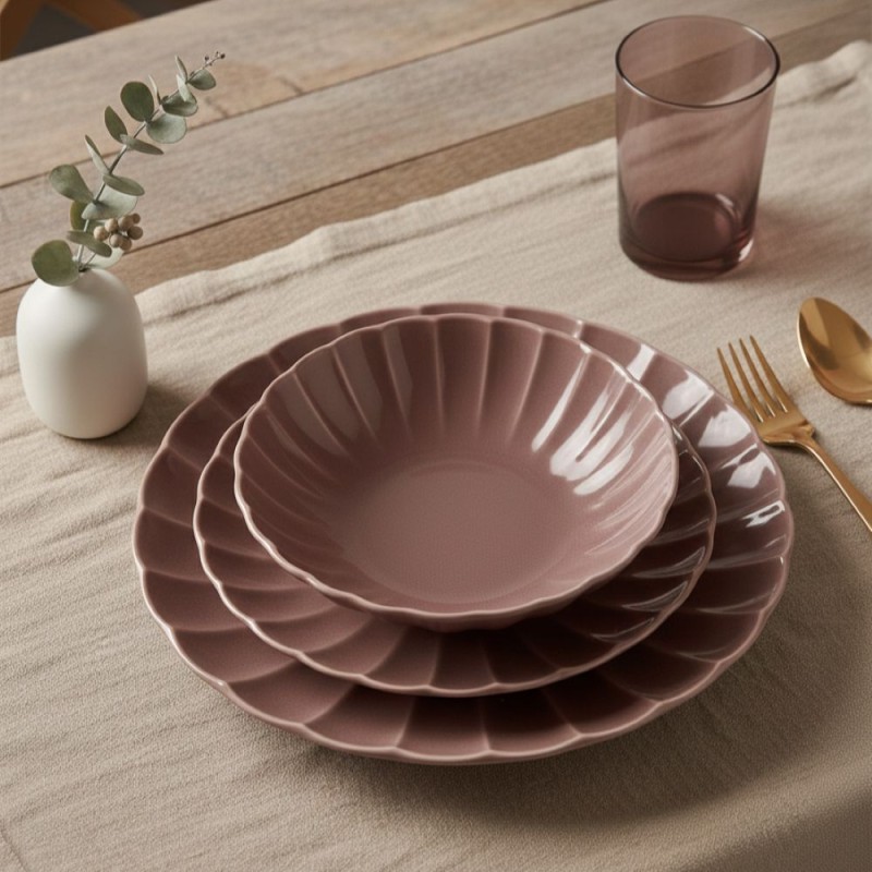 Set Piatti Malva da 18 Pezzi collezione "Calipso"