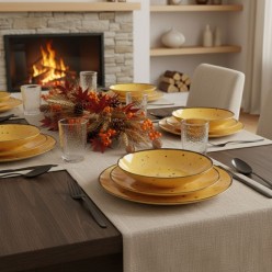 Servizio Piatti 18 Pezzi Weissestal Cottage Giallo – Set Completo per 6 Persone