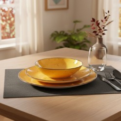 Servizio Piatti 18 Pezzi Weissestal Cottage Giallo – Set Completo per 6 Persone
