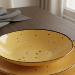 Servizio Piatti 18 Pezzi Weissestal Cottage Giallo – Set Completo per 6 Persone