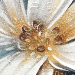 Fioritura Aurea – Quadro Materico Floreale con Dettagli Oro (60x90 cm)