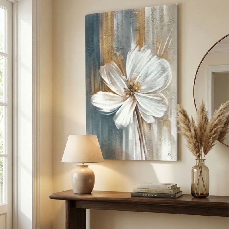 Quadro Moderno su Tela Materica "Etereo Floreale"