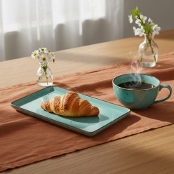 Vassoio Gourmet Cottage Tiffany Weissestal - Porcellana Artigianale 38x21 cm