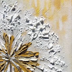 Dandelion - Quadro con Soffioni Bianchi e Oro - 150x100 cm