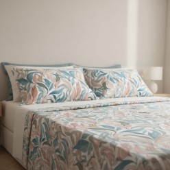 Set Lenzuola Matrimoniali Narciso in Raso Satin di Puro Cotone