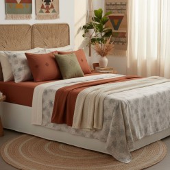 Completo letto Matrimoniale in Raso di Cotone – Collezione Clizia