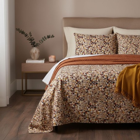 Completo Letto Matrimoniale Collezione Euclide - Splendore Geometrico in Raso di Cotone