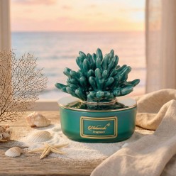 Candela Profumata Mela Verde "Corallo" – Coperchio Scultura in Ceramica di Capodimonte | H 10 cm