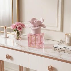 Profumatore Melaverde "Fiore" – Scultura in Ceramica di Capodimonte | Rosa 100ml