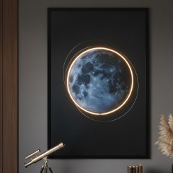 Quadro Luna Blu con LED Integrato L'Oca Nera – Edizione Premium 80x120 cm