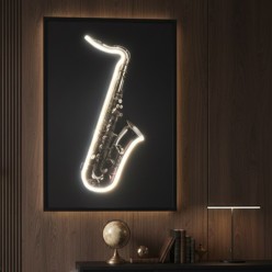Quadro Luminoso Sassofono LED L'Oca Nera – 80x120 cm – Alimentazione Dual Mode