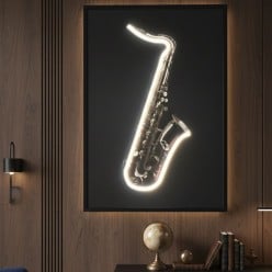Quadro Luminoso Sassofono LED L'Oca Nera – 80x120 cm – Alimentazione Dual Mode