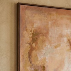 Quadro Astratto Materico Orizzonte Caldo e Illuminato (100x140 cm)