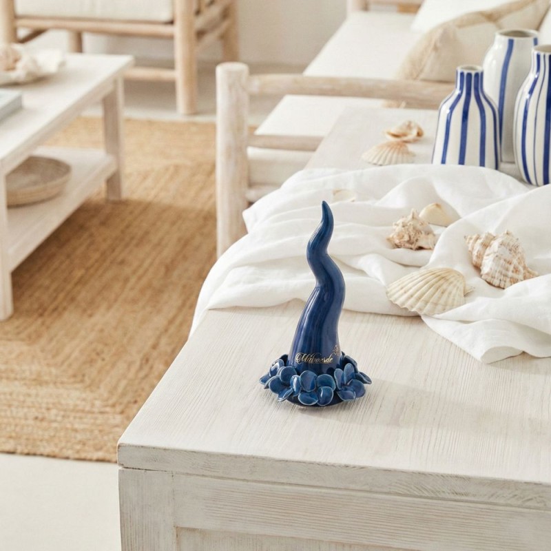 Corno Portafortuna "Melaverde" in Ceramica di Capodimonte con Ortensie – Blu Notte Corno Portafortuna "Melaverde" in Ceramica di Capodimonte con Ortensie – Blu Notte