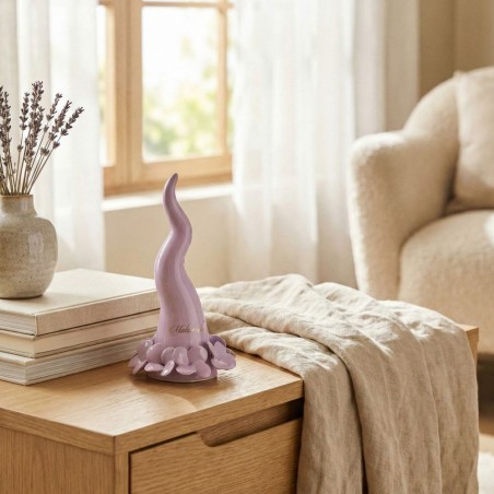 Elegante Corno Portafortuna da Poggio in Ceramica di Capodimonte Glicine