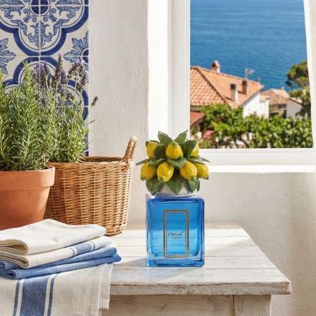 Profumatore quadrato Luxury con Tappo Limoni in Ceramica di Capodimonte