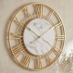Orologio da Parete Luxury L'Oca Nera – Marmo Bianco e Oro Satinato Ø 60 cm