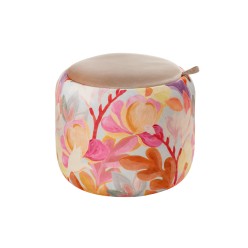 Pouf Contenitore Floreale – L’Arte del Velluto e del Colore (Ø43x38h)