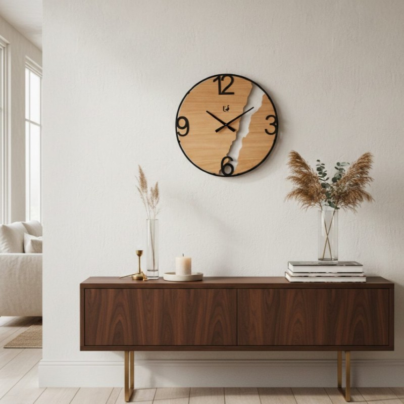 Orologio da Parete in Legno e Metallo – Collezione Luxury da 60cm Orologio da Parete in Legno e Metallo – Collezione Luxury da 60cm